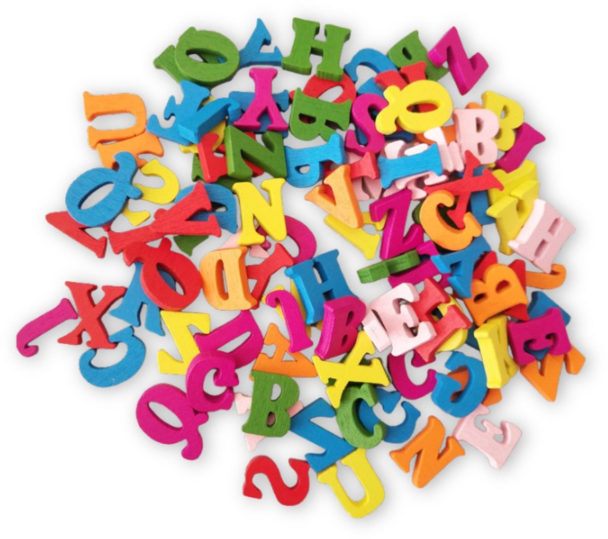 Winkrs Kleine Houten Alfabet Letters - 200 stuks - Gekleurd - 1,5 cm