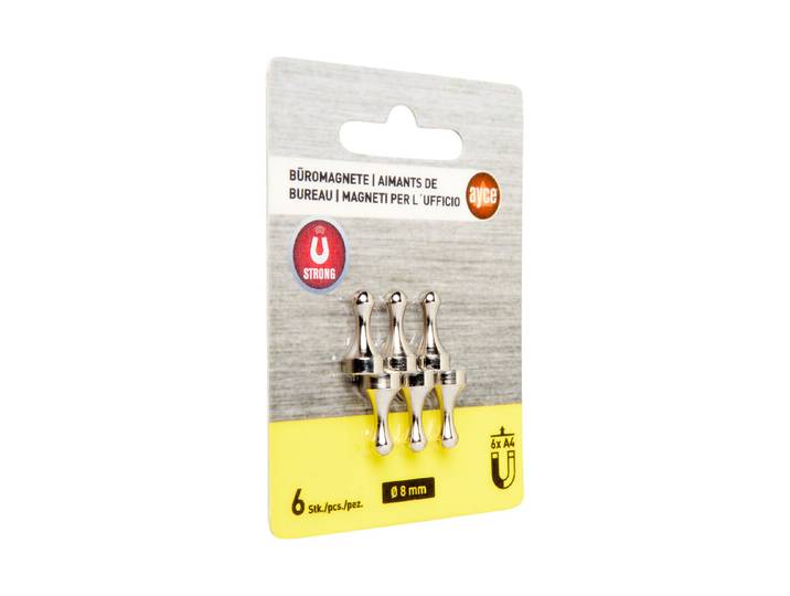 Ayce Büromagnete Stark ⌀ 8 mm 10 Stück
