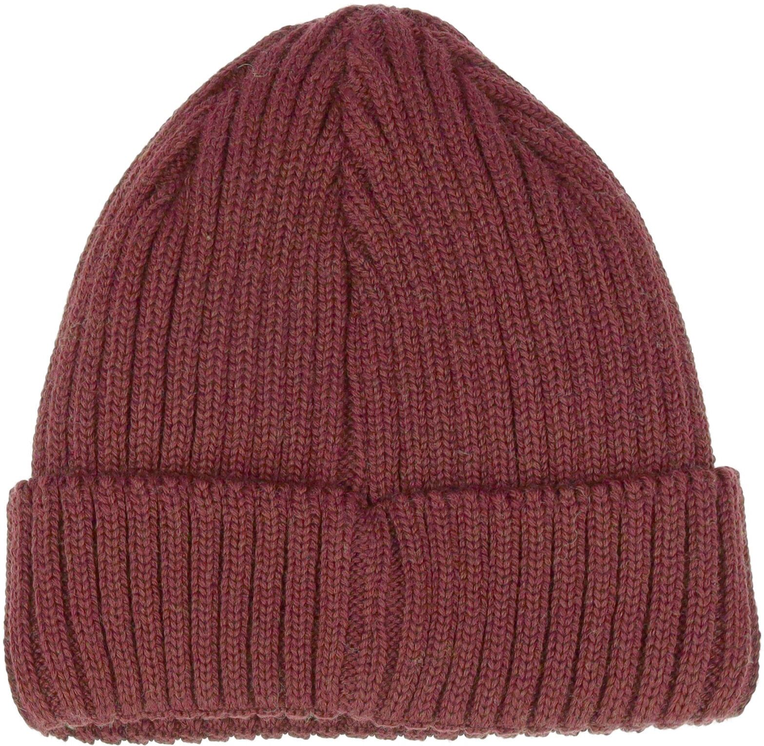 Strickmütze MAXIMO, Kinder, Gr. 55, rosa (rosewood), Strick, Wolle, unifarben, Mützen Strickmütze, Wolle, gefüttert, breiter Umschlag rosewood 55