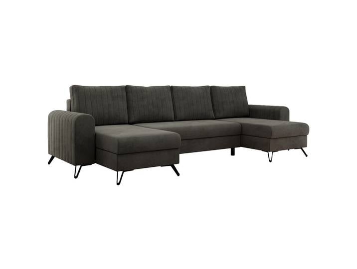WOHNLANDSCHAFT AXEL U Velvet Dunkelgrau