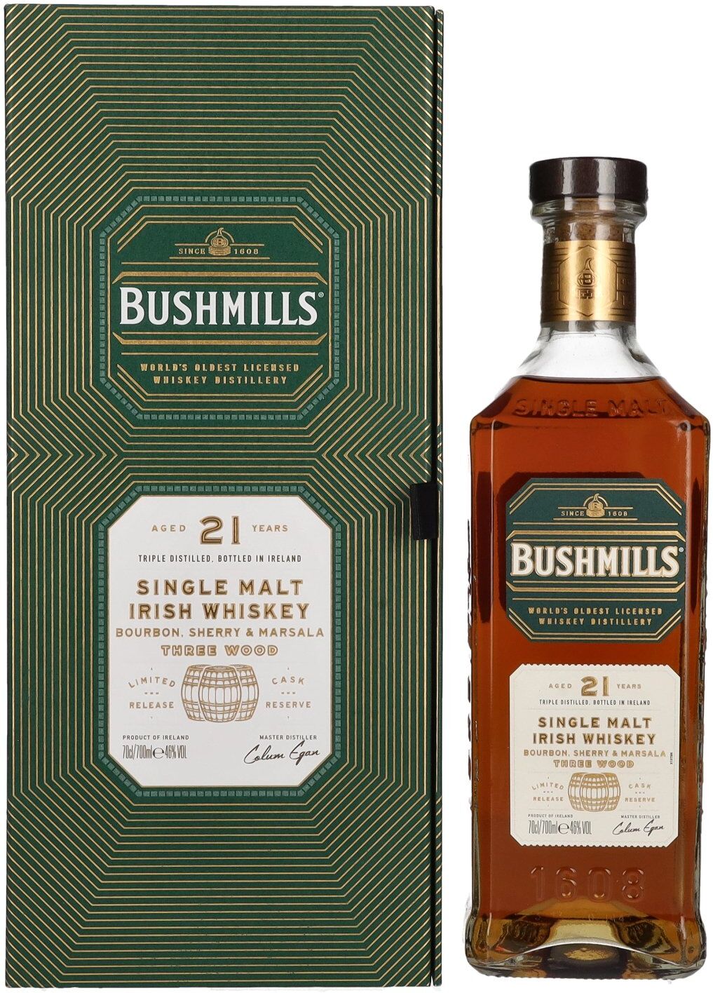Bushmills 21 Years Old RARE Single Malt Irish Whiskey 46% Vol. 0,7l in Geschenkbox