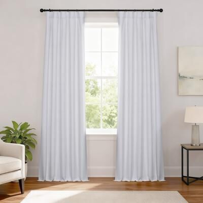 Exclusive Fabrics Performance Linen Luxury Blackout Curtains (1 Panel) - Thermal Insulation, Elegant Blackout Drapery
