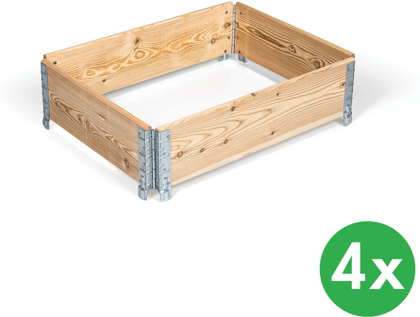 B2B Partner Rahmen für Hochbeet, 4 Stück, 800 x 600 x 200 mm, Lärche