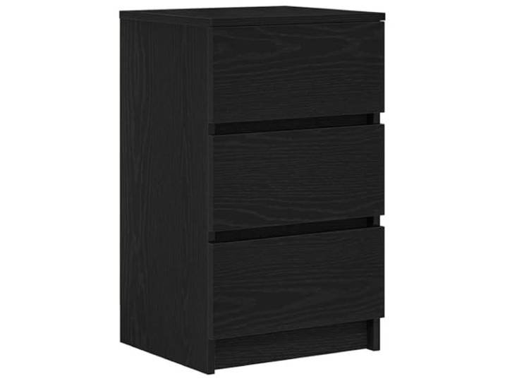 Coespram Nachttisch 3 Schubladen Nachtschrank Schwarz 39x35x65 cm Vielseitige Nachtkonsole fürs Schlafzimmer mit geräumiger Ablage und pflegeleichter Beschichtung.