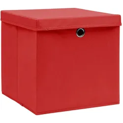vidaXL Aufbewahrungsboxen mit Deckeln 4 Stk. 28x28x28 cm Rot