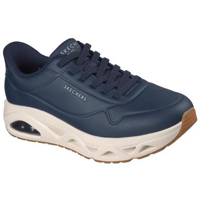 Slip-On Sneaker SKECHERS "UNO GLIDE-STEP-GLIDE ON AIR", Herren, Gr. 43, Textil, blau (navy), Lederimitat, Schuhe, Schnürschuh, Freizeitschuh mit Handsfree Slip-Ins Technologie