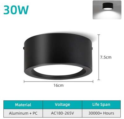 Inspired Living Ultra Thin Modern LED Ceiling Light Flush Mount Panel For Living & Bedroom black 30w 1pc