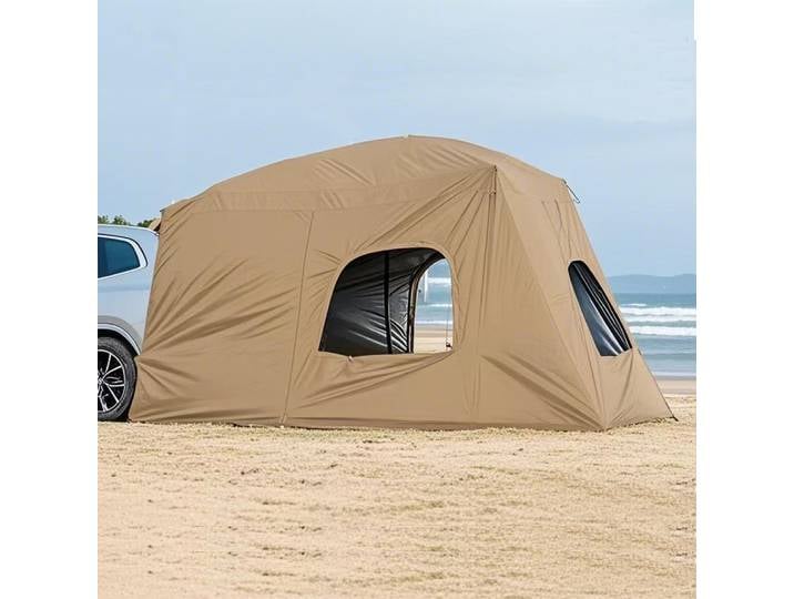 Tente de camping universelle pour SUV avec auvent spacieux, tente de voiture imperméable, installation facile pour le backpacking, les voyages en plein air, tente de coffre de voiture