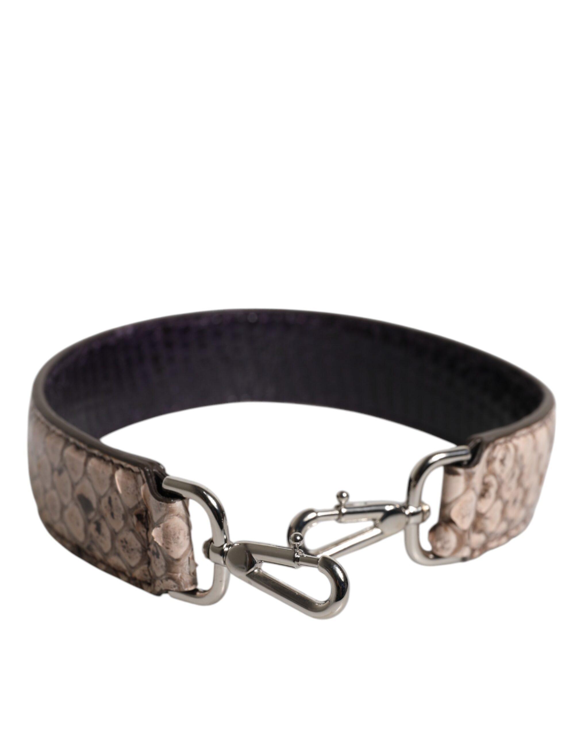 Schwarze Creme Exotische Lederhandtasche Schulterriemen