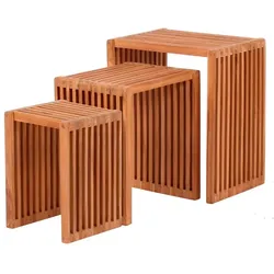 Beistelltisch Avignon 3 tlg. Teak Braun