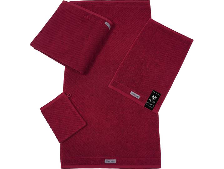 Waschhandschuh ROSS Smart , rot (marsala), B:16cm L:21cm, Frottier, Handtücher, Waschhandschuh, Uni-Rippe mit Velourslabel