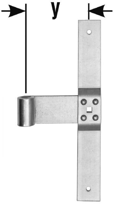 POLLMANN bande centrale HT 21 pour axe 16mm, 300mm fer, galvanisé clair (1213000)