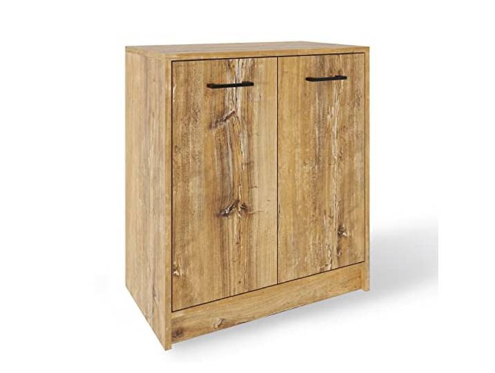 MeblePitus Kommode Mit Türen - Sideboard Eiche Retro Ohne Schubladen - Sideboard Büro 80x70x40 - Standschrank - Mehrzweckschrank Beistellschrank
