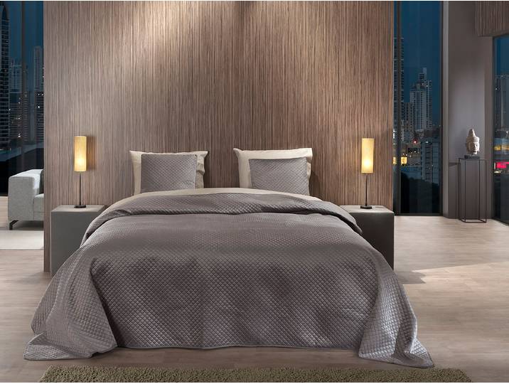 Bettüberwurf Victoria 270 x 260cm Grau/Anthrazit Polyester
