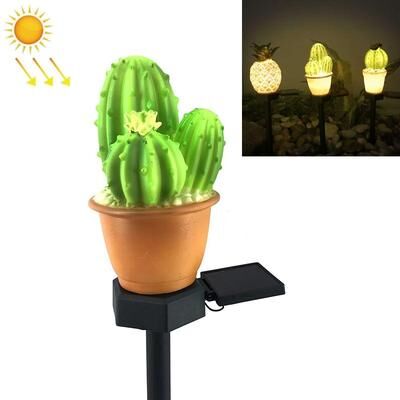 United Solar LED Cactus Landscape Lamp For Outdoor Garden & Lawn three Head Cactus