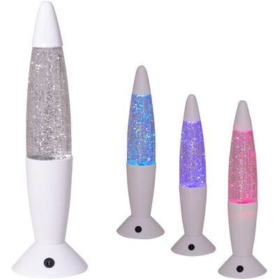 NÄVE LED Tischleuchte "GLITTER", bunt (weiß, transparent, bunt), Ø 10cm H: 36cm, 1 Stk., Leuchten, Material: Metall/Kunststoff, Farbe: bunt, Ein- /Ausschalter, LED Tischleuchte