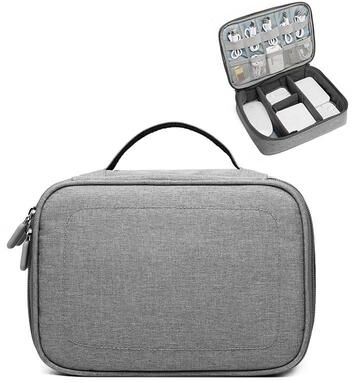 Snug & Styled Portable Cable Storage Bag Electronics Organizer Hard Drive Protective Case gray