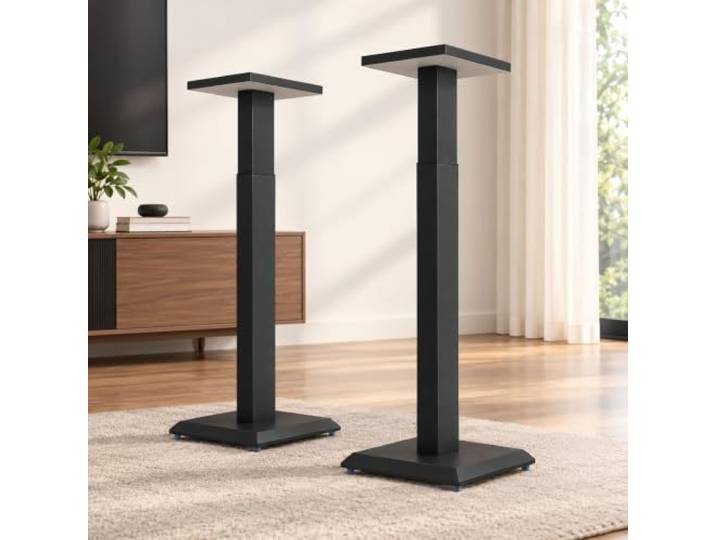 YHTCSXMD Lautsprecherständer, HiFi Rack, Höhenverstellbarer Audio-Ständer Carbonstahl, höhenverstellbar, Gummifüße, Handschrauben, audio geräte rack, Wohnzimmer, Heimkino