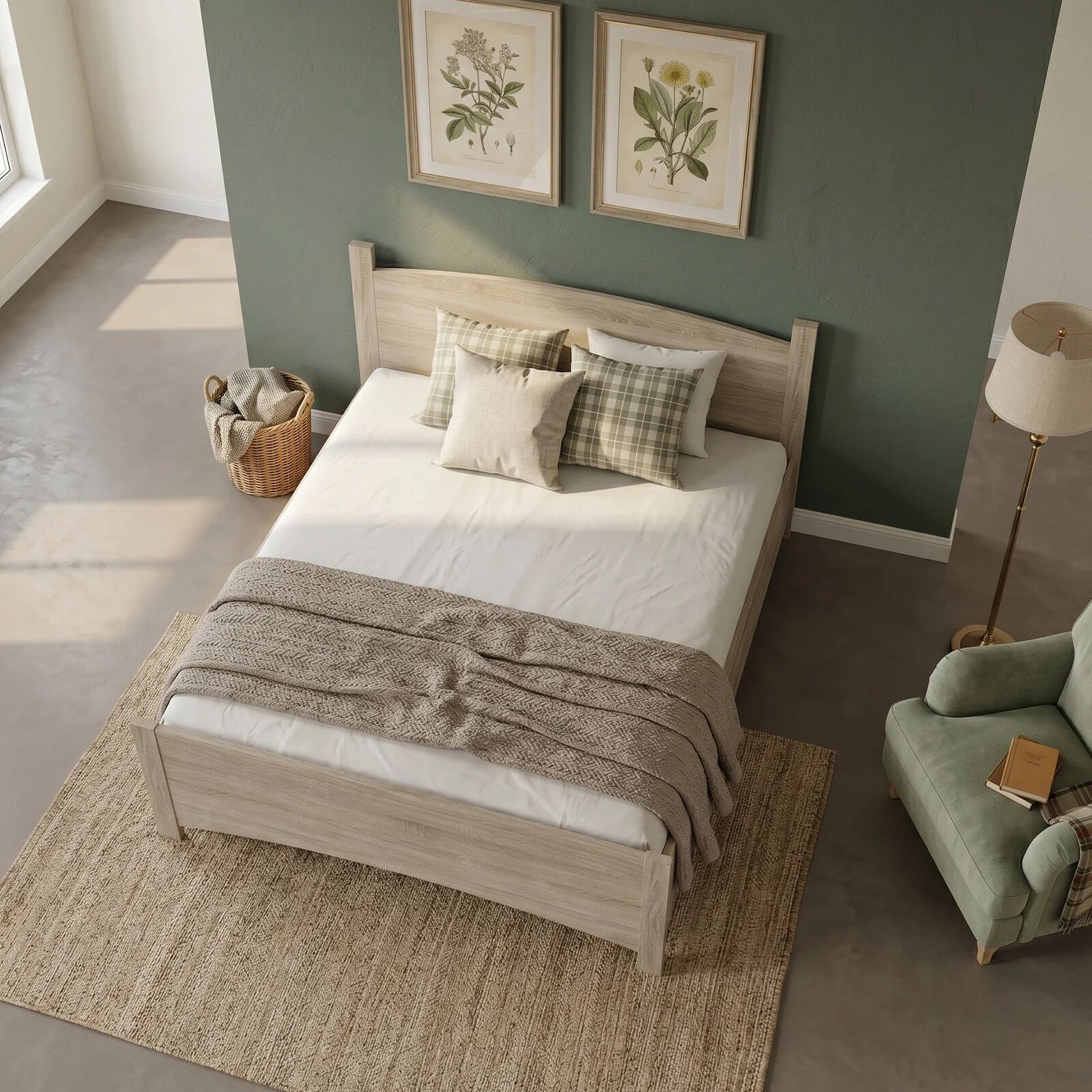 garneroarredamenti Letto matrimoniale 160x200 cm moderno rovere sonoma Londra