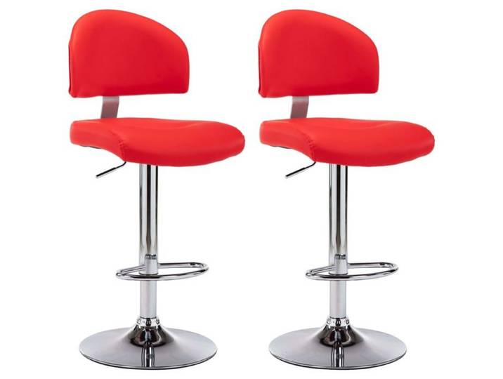 Saison Soldes  Tabourets de bar (2 PCS) - SARAZYJ - Chaises Haute moderne - rouge similicuir MM564