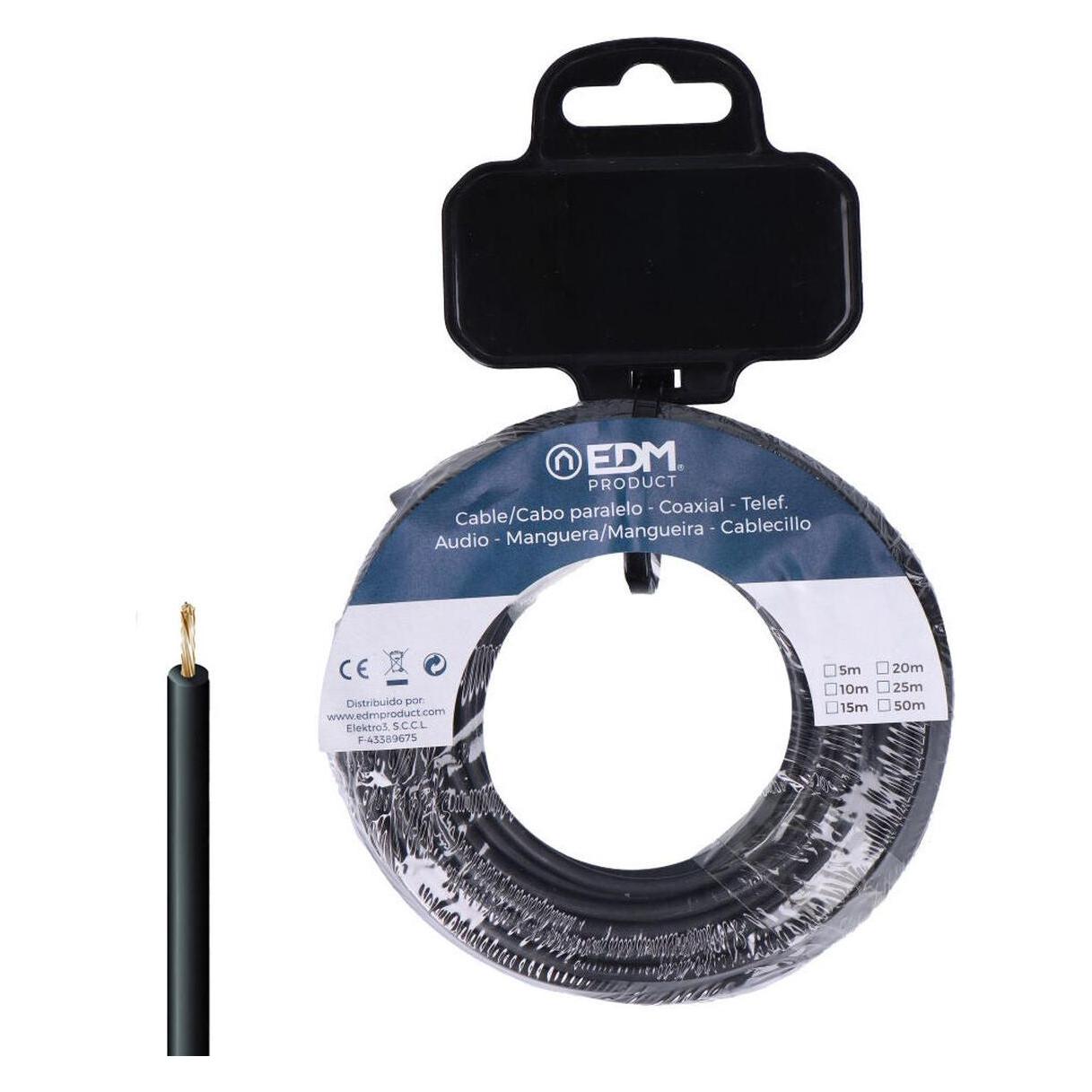EDM Product Elektrische Einzelleitung 28579 Schwarz 15 M H07Z1-K (15 m) (53556542)
