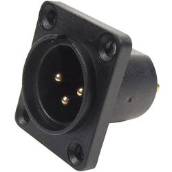 Cliff CP30060 XLR-Steckverbinder Flanschstecker, Kontakte gerade Polzahl: 3 Schwarz 1 St.