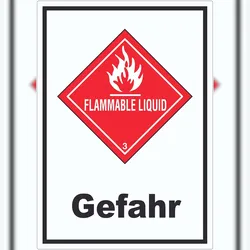HB-Druck Aufkleber Entzündbare flüssige Stoffe Gefahr Flammable Liquid A3 (297x420mm)
