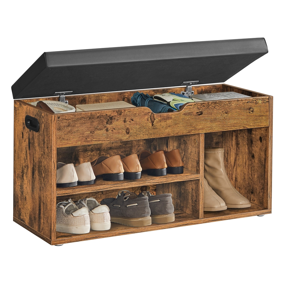 VASAGLE Schuhbank mit 3 Fächern LHS30BX