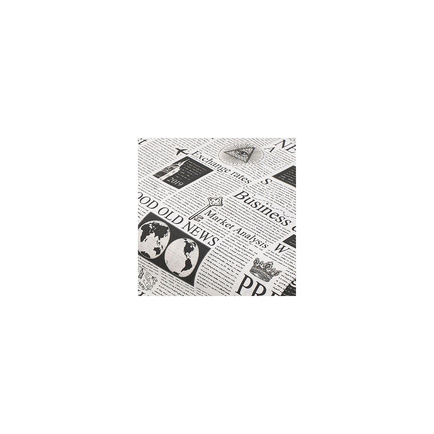 Baumwollstoff-Digitaldruck "Zeitung", Serie Ria, schwarz/weiß