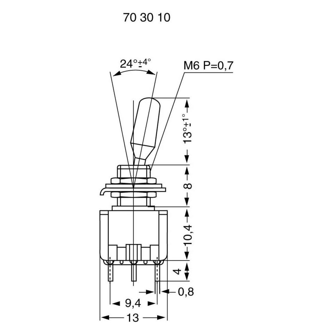 Miyama Miniatur-Kippschalter 125 V/AC 6 A (703117)