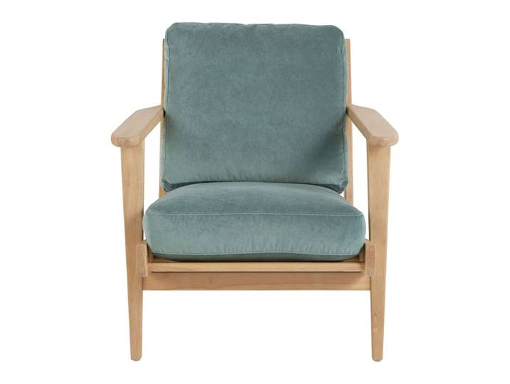 Fauteuil en velours - bleu céladon