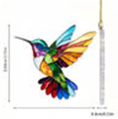 Inspire Essentials Acrylic Bird Window Hanging Ornament Flower Animal Pendant Decor 5