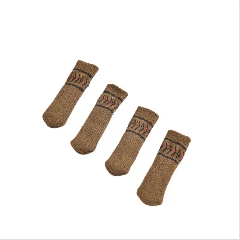 INF Lot de 8 protections tricotées pour pieds de chaise - Protège-sol, chaussettes antidérapantes pour meubles Marron