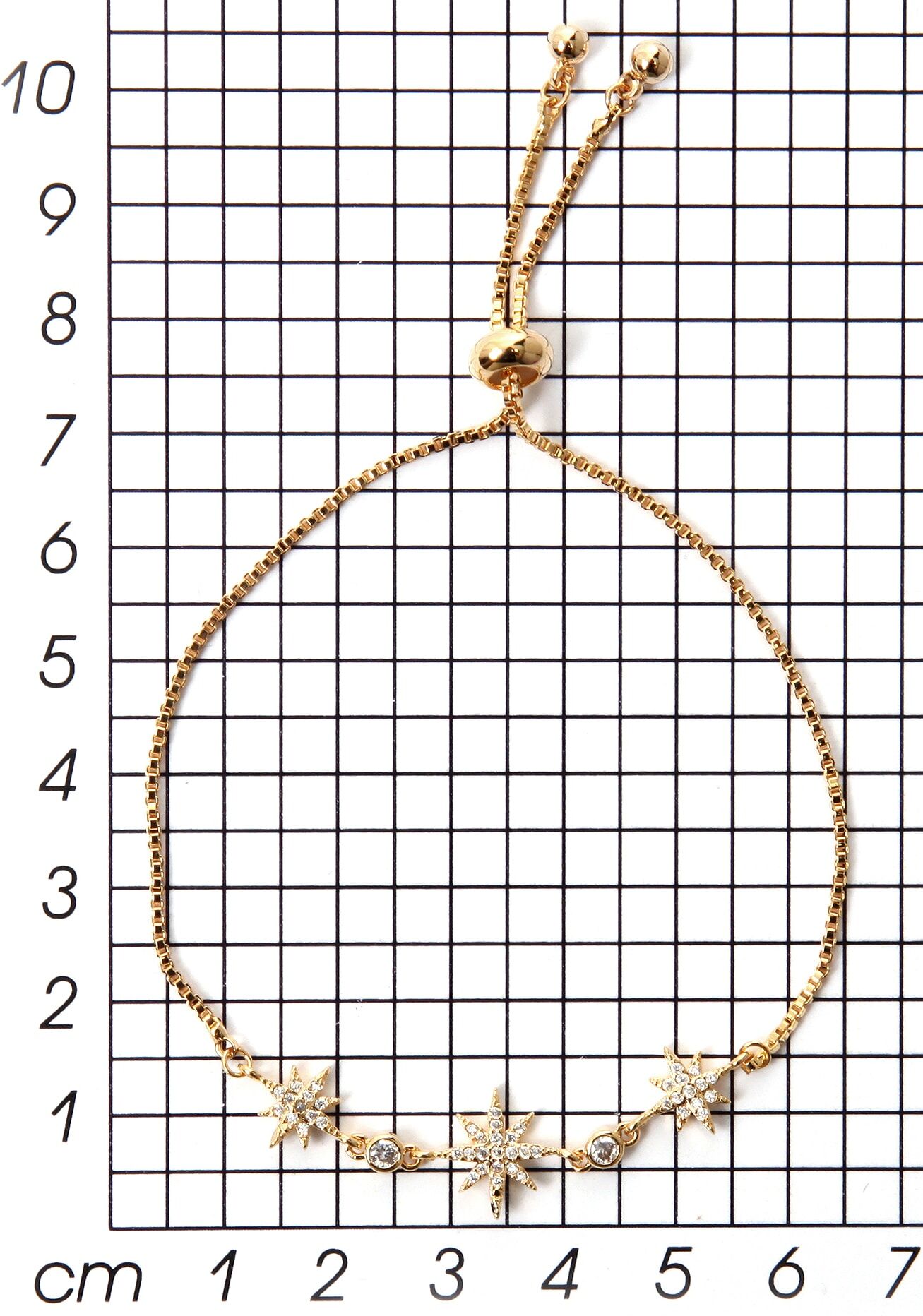 Armband FIRETTI "Sterne, Kugeln, feminin und rund", gold (gelbgoldfarben, weiß, weiß), Armbänder, Mädchen, 24cm, Metall, Armband, mit Strassteinen gelbgoldfarben, weiß, weiß 24cm, Metall