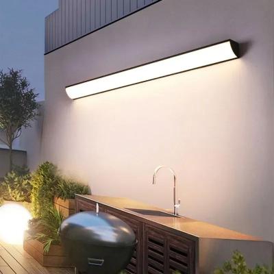 Uplifted Goods Long Strip Minimalist Outdoor LED Wall Light For Stylish Home Lighting white 90cm 3 Color Dimming