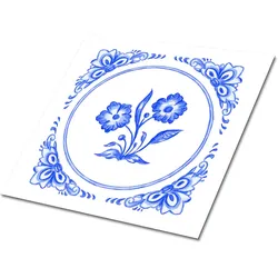 FLIESENAUFKLEBER 9 Stück 30x30 cm selbstklebend Azulejos-Blume
