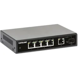 Intellinet 5-Port Gigabit PoE+ Switch 1SFP91W (5 Ports), Netzwerk Switch, Schwarz