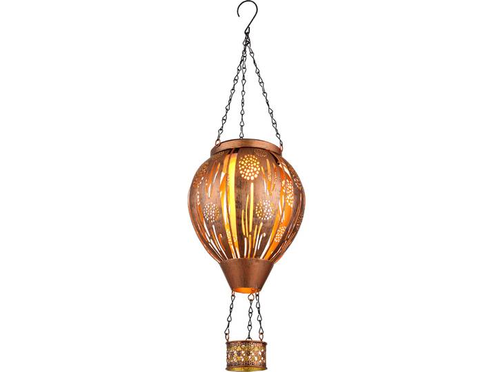 Lampe solaire ballon cuivre\, hauteur 46cm