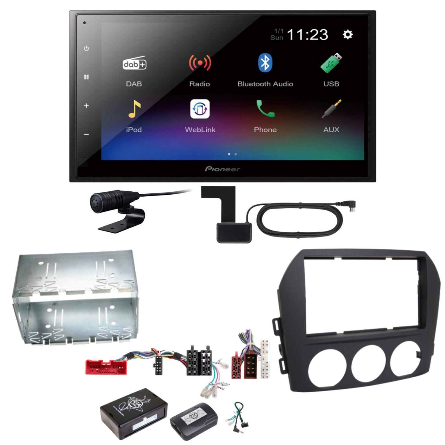 Pioneer DMH-A340DAB Digitalradio Bluetooth Einbauset für Mazda MX-5 NC