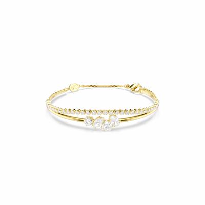 Armkette SWAROVSKI "Schmuck Geschenk MESMERA Armband", gelbgoldfarben, kristallweiß, kristallweiß, Armbänder, Damen, Metall, Armkette, mit Swarovski Kristall, Zirkonia (synth.)
