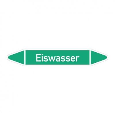 Aufkleber I RKZ-Etikett Eiswasser,DIN 2403,grün/weiß,für Ø 60-90mm,310x52mm,3/Bogen