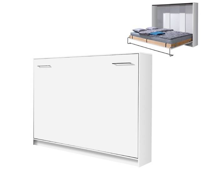 QMM TraumMöbel Schrankbett Wandbett HB140x200 (Einzelnes Möbelstück, 1-St., Farbauswahl) horizontal klappbar