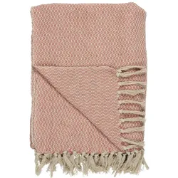 Sommerdecke Karomuster creme/coral sands