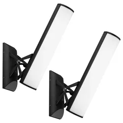 LED Außen Wand Lampe ALU Grundstück Terrassen Fassaden Leuchte grau verstellbar 2er Set