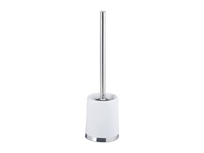 Relaxdays WC-borstel garnituur rond, wc-borstelhouder met borstel, verwisselbare kop, 37 cm, hygiënisch, in het wit