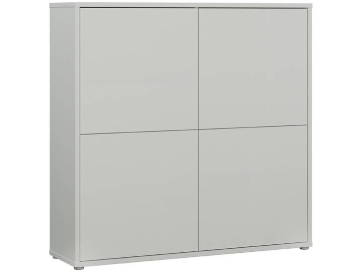 Highboard FORTE Alice Springs , grau (secret grau), B:124,5cm H:121,5cm T:34,9cm, Holzwerkstoff, Sideboards, Highboard, Grifflos,Push to open, Stauraum