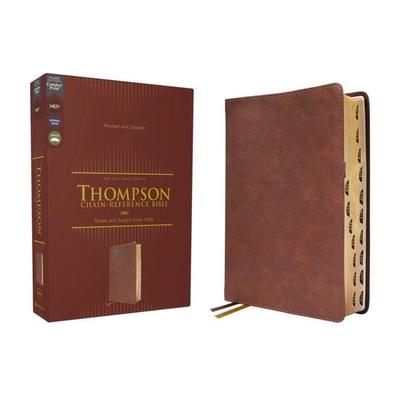 Nkjv, Thompson Chain-Reference Bible, Leathersoft, Brown, Red Letter, Thumb Indexed, Comfort Print, Gebundene Ausgabe von Zondervan, Harper Collins