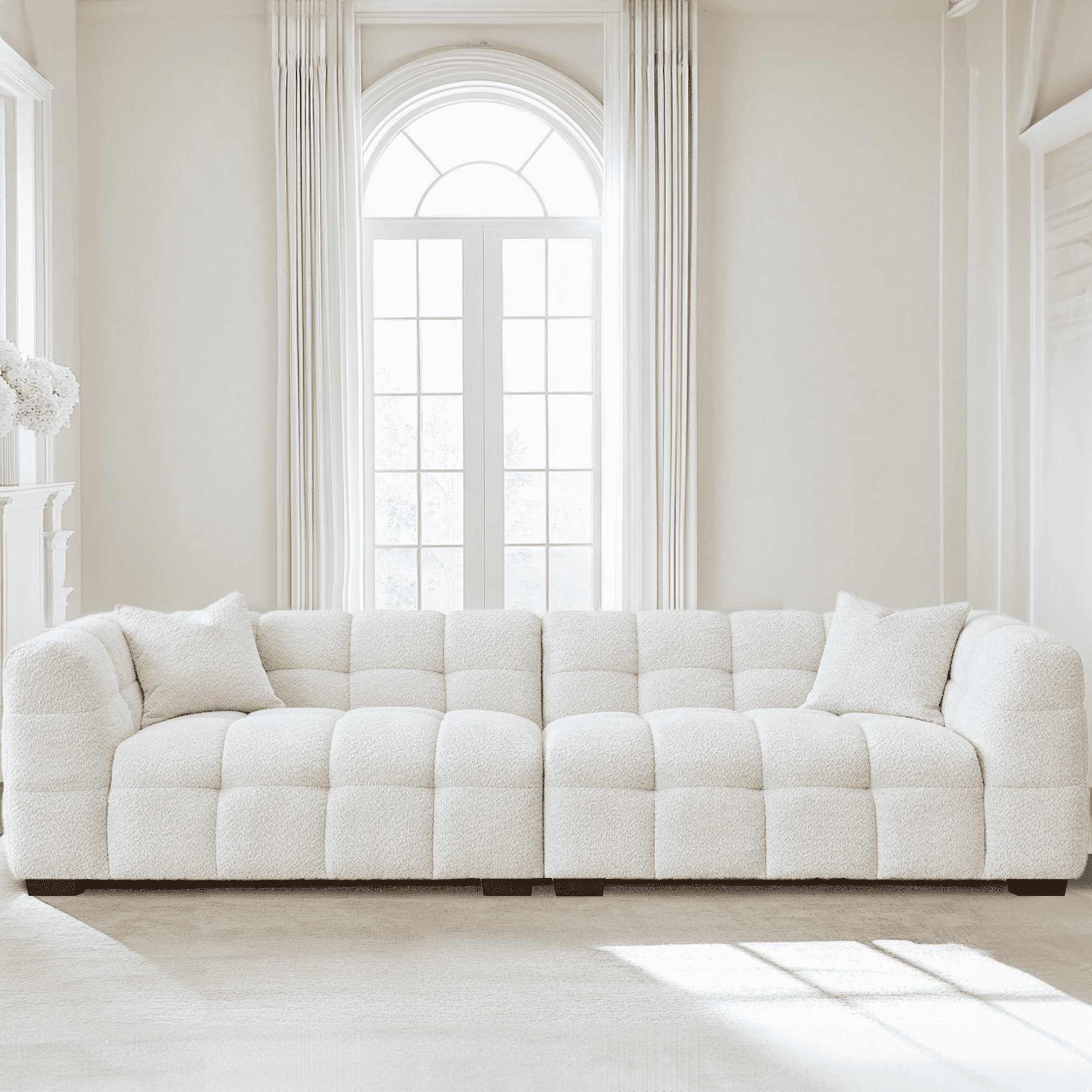 Bubble Oatmeal Boucle 4 Seater Sofa