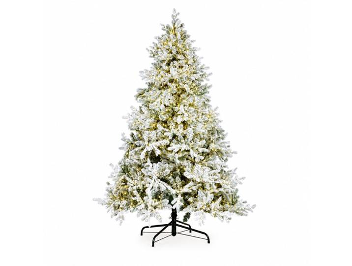 Sapin de noël enneigé 180 cm, 1930 branches, 2950 micro-led, ø 137 cm