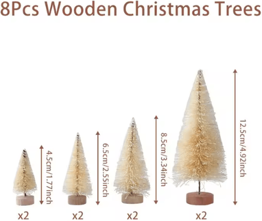 Uplift Curations Mini Sisal Christmas Tree Tabletop Decor With Wooden Base 1